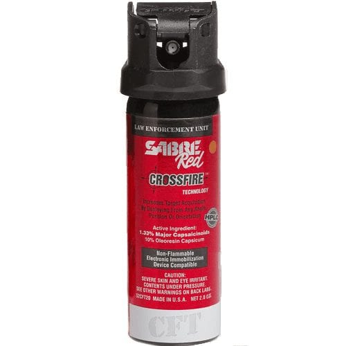 Sabre Crossfire Active and Inert Pepper Spray (Inert, 0.33% MC, 0.67%, 1.33% MC.) - Tactical & Duty Gear